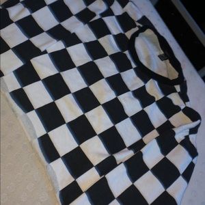 Black and white checkered crop top
